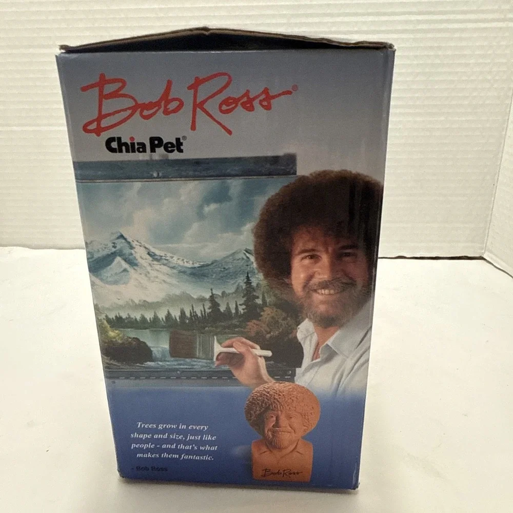 Chia Pet Bob Ross Decorative Pottery Planter Unused in‎ Open Box 2017
